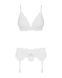 Кружевной комплект белья Obsessive 810-SEG-1 L/XL White, бюстгальтер, стринги, пояс для чулок SO7166 фото 5