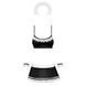 Атласний еротичний костюм покоївки Obsessive Maid set S/M, black, топ, спідниця, стринги, манжети, о SO7715 фото 3