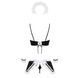 Атласний еротичний костюм покоївки Obsessive Maid set S/M, black, топ, спідниця, стринги, манжети, о SO7715 фото 4