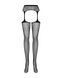 Сетчатые чулки-стокинги с цветочным рисунком Obsessive Garter stockings S207 XL/XXL, черные, имитаци SO7267 фото 5