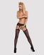 Сетчатые чулки-стокинги с цветочным рисунком Obsessive Garter stockings S207 XL/XXL, черные, имитаци SO7267 фото 3