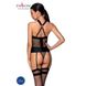 Сетчатый комплект корсет с халтером, съемные подвязки и трусики Amanda Corset black L/XL - Passion SO5318 фото 2