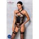 Сетчатый комплект корсет с халтером, съемные подвязки и трусики Amanda Corset black L/XL - Passion SO5318 фото 3