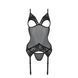 Корсет із підв&rsquo;язками та ажурним ліфом Christa Corset black L/XL &mdash; Passion, стрінги в комплекті SO5756 фото 5