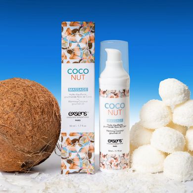 Массажное масло EXSENS Coconut 50мл разогревающее, без сахара, без парабенов, съедобное SO2358 фото