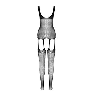 Бодистокинг Passion ECO BS007 black, с доступом, силуэтный рисунок, имитация подвязок SO7079 фото