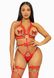 Портупея-тедди из ремней Leg Avenue Studded O-ring harness teddy S Red, экокожа SO8560 фото 1