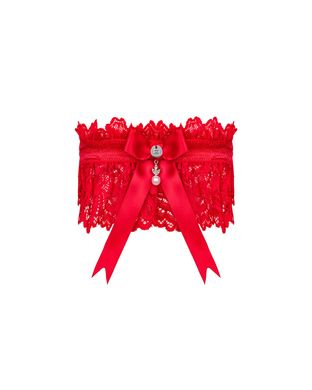 Ажурная подвязка Obsessive Amor Cherris garter, red SO7684 фото