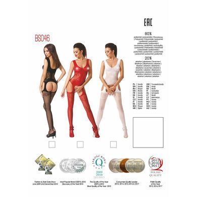 Бодістокінг Passion BS046 red, комбінезон з імітацією панчох PBS046R фото