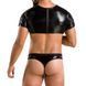 Комплект чоловічої білизни під латекс Passion 057 Set Peter S/M Black, кроп-топ, стринги SO7634 фото 2