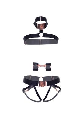 Комплект атласных ремней для бондажа Leg Avenue Satin elastic harness Set, One size, Black SO8558 фото