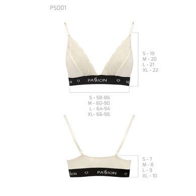 Эластичный топ с кружевом Passion PS001 TOP ecru, size XL SO4182 фото