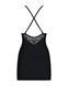 Сатиновий комплект для сну з мереживом Obsessive 828-CHE-1 chemise & thong S/M, чорний, сорочка, стр SO7171 фото 5