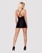 Сатиновий комплект для сну з мереживом Obsessive 828-CHE-1 chemise & thong S/M, чорний, сорочка, стр SO7171 фото 8