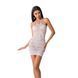 Сетчатое платье Passion BS063 One Size, White, бодистокинг, халтер, кружевной узор PBS063W фото 1
