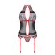 Корсет с пажами Passion SATARA CORSET XXL/XXXL red, стринги, кружево, застежки спереди и сзади SO8480 фото 3