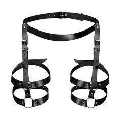 Кожаные гартеры Art of Sex - Melani Leather garters, Черные L-2XL SO8301 фото