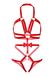 Портупея-тедді з ременів Leg Avenue Studded O-ring harness teddy L Red, екошкіра SO8562 фото 5