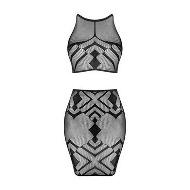 Эротичный полупрозрачный комплект Obsessive K101 top & skirt S/M/L, топ, юбка SO8191 фото