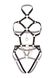 Портупея-тедді з екошкіри Leg Avenue Heart ring harness teddy S Black, підвіска-сердечко, ланцюги SO8563 фото 5
