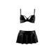 Комплект белья под латекс DEBY SET black XXL/XXXL - Passion: лиф, мини-юбочка, стринги PS25703 фото 3