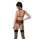 Корсет з відкритими грудьми Passion DOMINICA CORSET L/XL black, пажі для панчіх, стрінги SO8433 фото 2