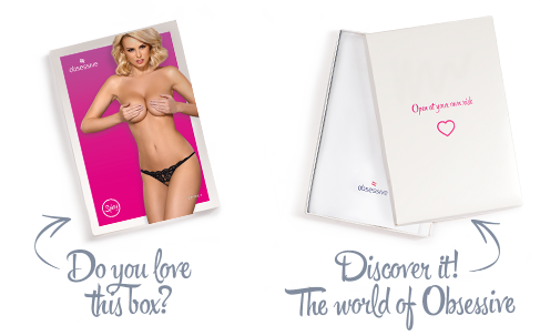 Кружевные танга с двумя отверстиями Obsessive 831-THC-1 crotchless thong S/M, черные, бантики SO7175 фото
