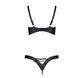 Комплект из экокожи CELINE BIKINI black XXL/XXXL &mdash; Passion: открытый бра с лентами, стринги со шнуро SO6402 фото 4