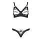 Комплект из экокожи CELINE BIKINI black XXL/XXXL &mdash; Passion: открытый бра с лентами, стринги со шнуро SO6402 фото 3