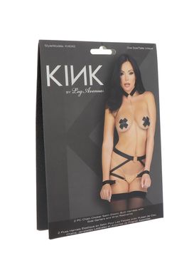 Комплект ремней для бондажа Leg Avenue Harness & wrist restraints One size Black, чокер SO8566 фото