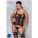 Сетчатый корсет из эко-кожи, с люверсами и съемными пажами Malwia Corset black L/XL &mdash; Passion, стрин SO5765 фото 3