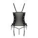 Сетчатый корсет из эко-кожи, с люверсами и съемными пажами Malwia Corset black L/XL &mdash; Passion, стрин SO5765 фото 6
