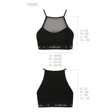 Спортивний топ з прозорою вставкою Passion PS006 TOP black, size M SO4240 фото