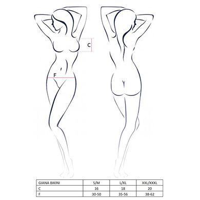 Комплект білизни GIANA BIKINI black XXL/XXXL - Passion: напівпрозорі ліф і трусики з бантиками EL15103 фото