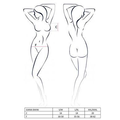 Комплект белья GIANA BIKINI white L/XL Passion: полупрозрачные лиф и трусики с бантиками EL15104 фото