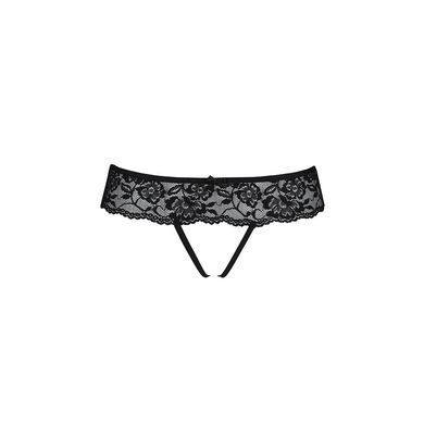 Мереживні стрінги з доступом Senia Thong black S/M - Passion SO5380 фото