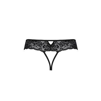 Мереживні стрінги з доступом Senia Thong black S/M - Passion SO5380 фото