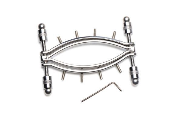 Затискач для статевих губ Master Series Spread'Em Poker Vagina Clamp with Adjustable Pressure Screws SO8798 фото