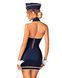 Эротический костюм стюардессы Obsessive Stewardess uniform XS/S, blue, платье, пилотка, шарф, манжет SO7729 фото 2
