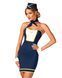 Эротический костюм стюардессы Obsessive Stewardess uniform XS/S, blue, платье, пилотка, шарф, манжет SO7729 фото 1