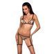 Эротический комплект нижнего белья Passion GABI SET XXL/XXXL beige, трусики с гартерами SO8438 фото 1