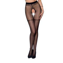 Колготки с открытым доступом, имитация чулок TIOPEN 014 black 5 (20 den) &mdash; Passion SO5824 фото