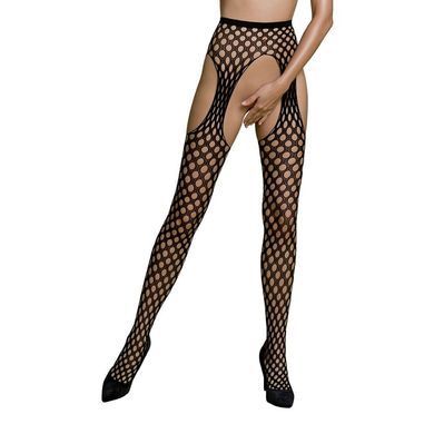 Эротические колготки-бодистокинг Passion ECO S003 black, с доступом, имитация подвязок SO7090 фото