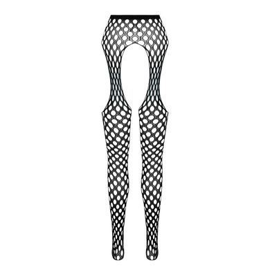 Эротические колготки-бодистокинг Passion ECO S003 black, с доступом, имитация подвязок SO7090 фото