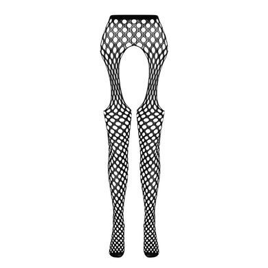 Эротические колготки-бодистокинг Passion ECO S003 black, с доступом, имитация подвязок SO7090 фото