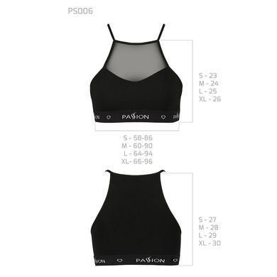 Спортивный топ с прозрачной вставкой Passion PS006 TOP black, size XL SO4242 фото