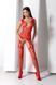 Бодистокинг с плетением на груди Passion BS099 One Size, red, открытый доступ, имитация подвязок SO8939 фото 9