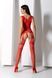 Бодистокинг с плетением на груди Passion BS099 One Size, red, открытый доступ, имитация подвязок SO8939 фото 8