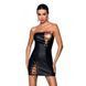Мінісукня з екошкіри CELINE CHEMISE black S/M &mdash; Passion: шнурівка, трусики в комплекті SO6407 фото 1