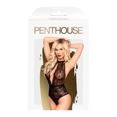 Боди с глубоким декольте и высокими трусиками Penthouse - Toxic Powder Black L/XL SO5306 фото